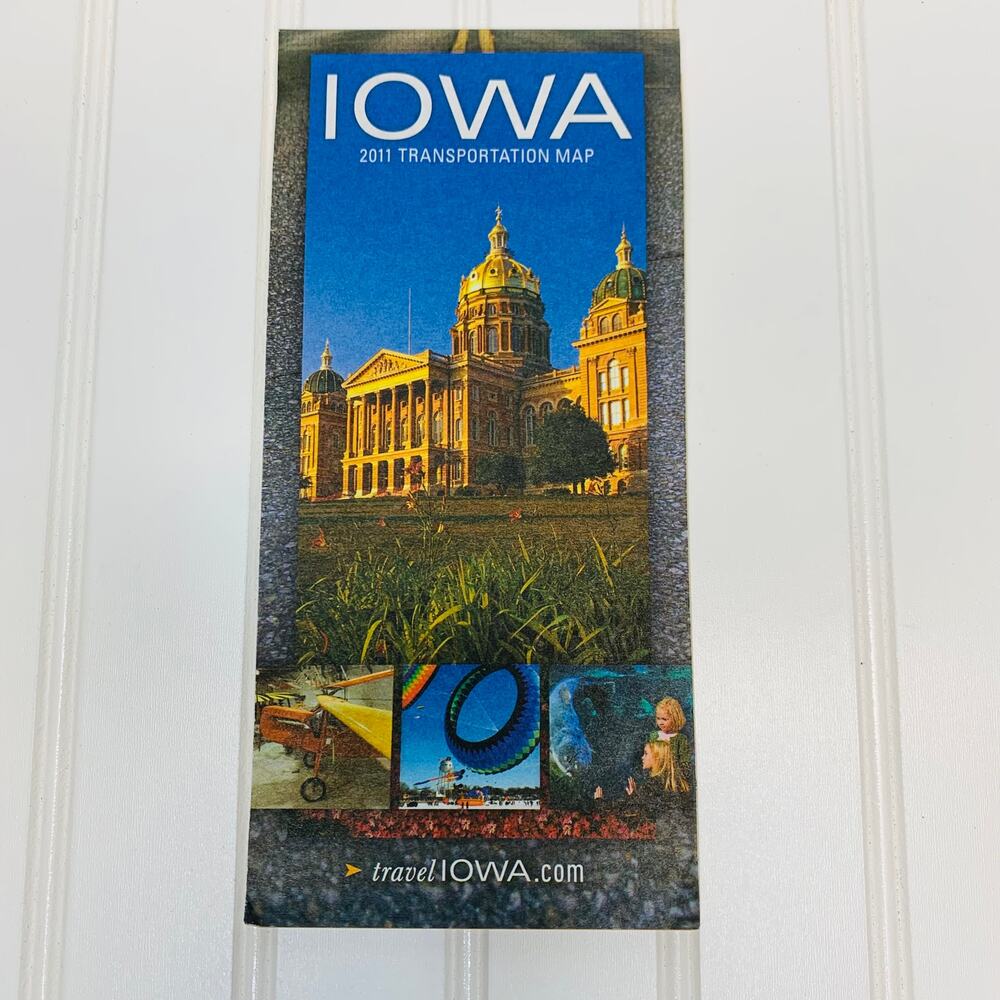 Iowa 2011 Transportation Map State Map Ephemera Art Decor